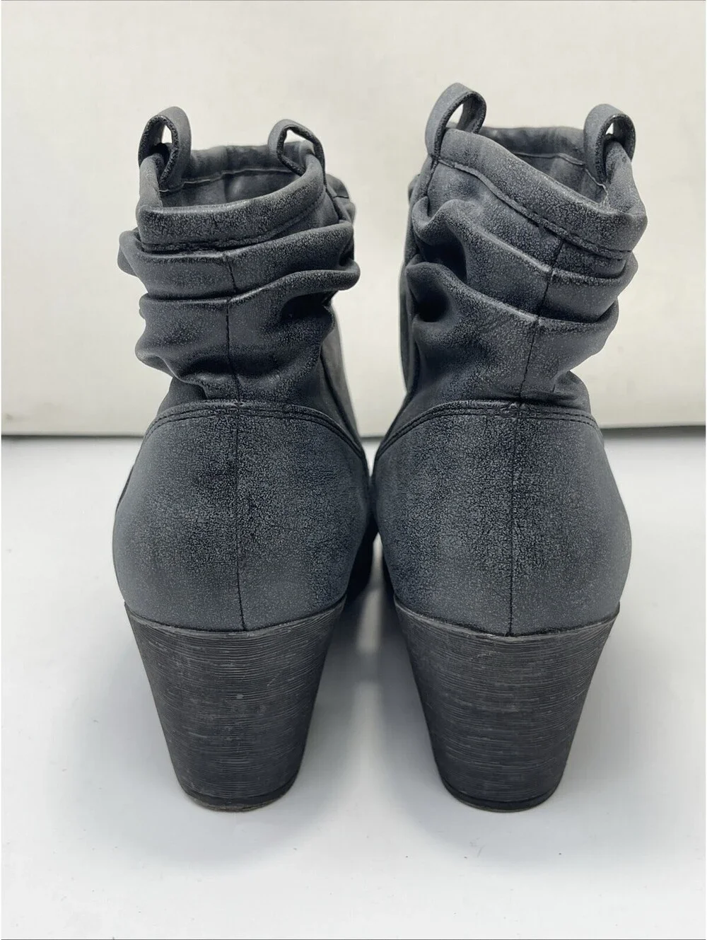 K9 By Rocket Dog Boots Womens 11M Pull On Ankle Bootie Blue Faux Leather Heels